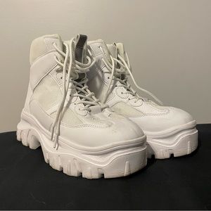 White Platform Sneaker Boots